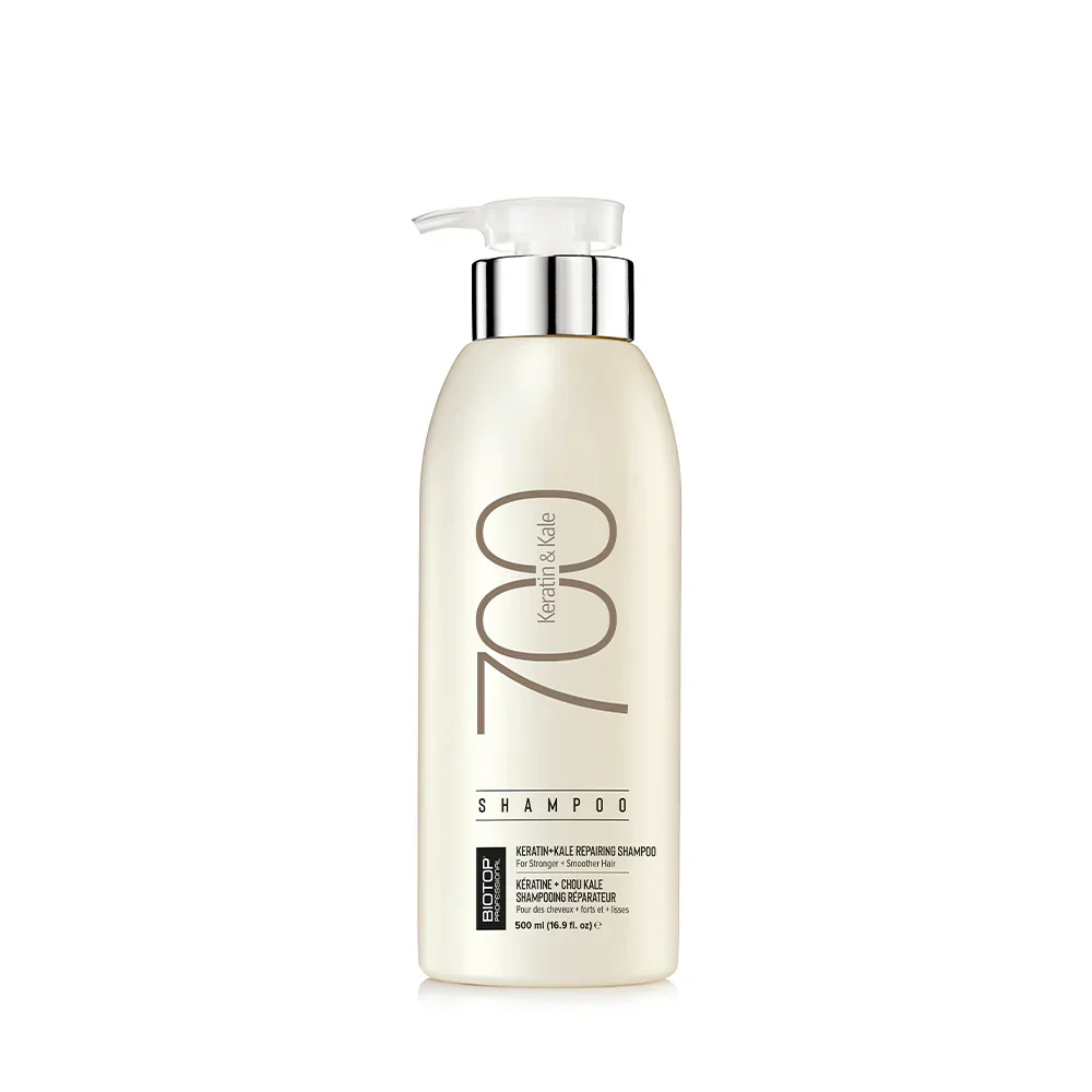 Biotop 700 Keratin + Kale Hair Shampoo 500 ml | Calming Chamomile|Paraben, SLS & Sulfate free|For Damaged, Coarse or Chemically Treated Hair