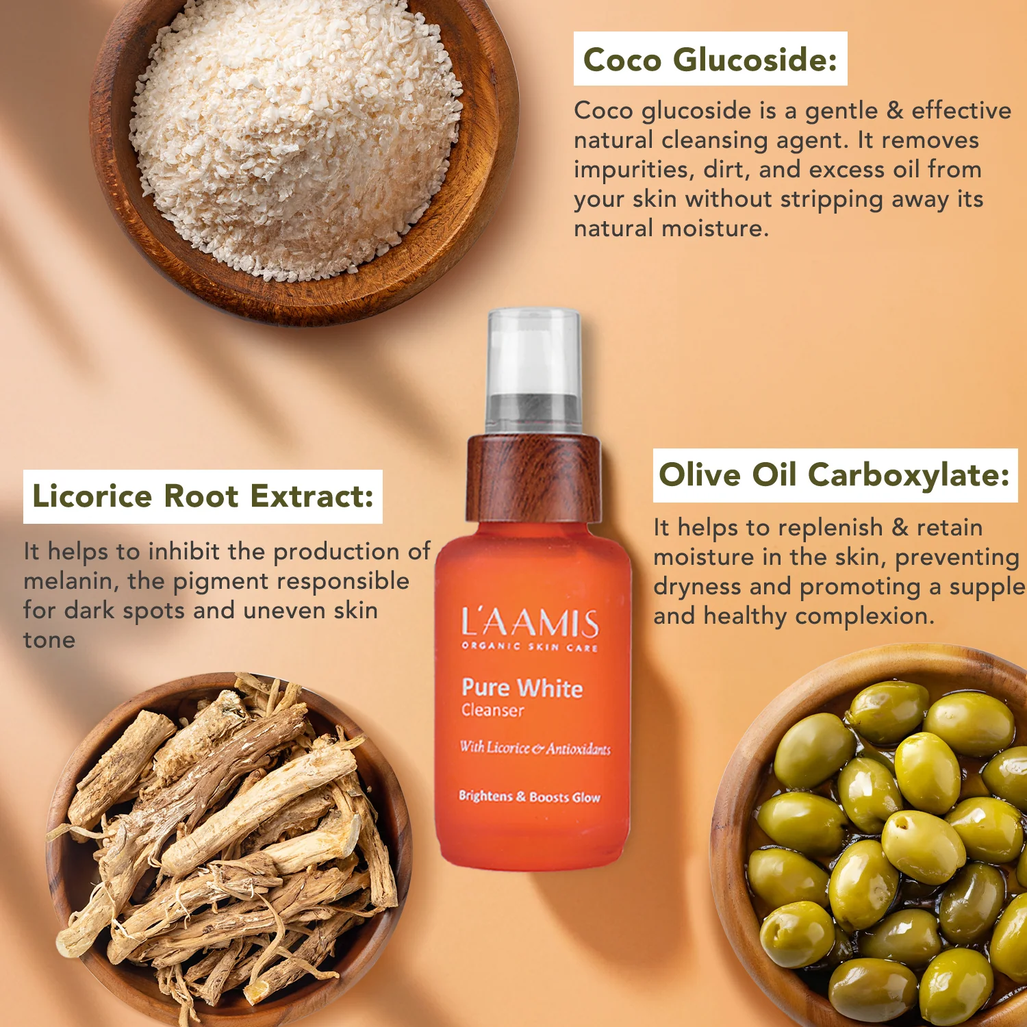 L'AAMIS Pure White Cleanser | Suitable For All Skin Type | 50gm - Image 3