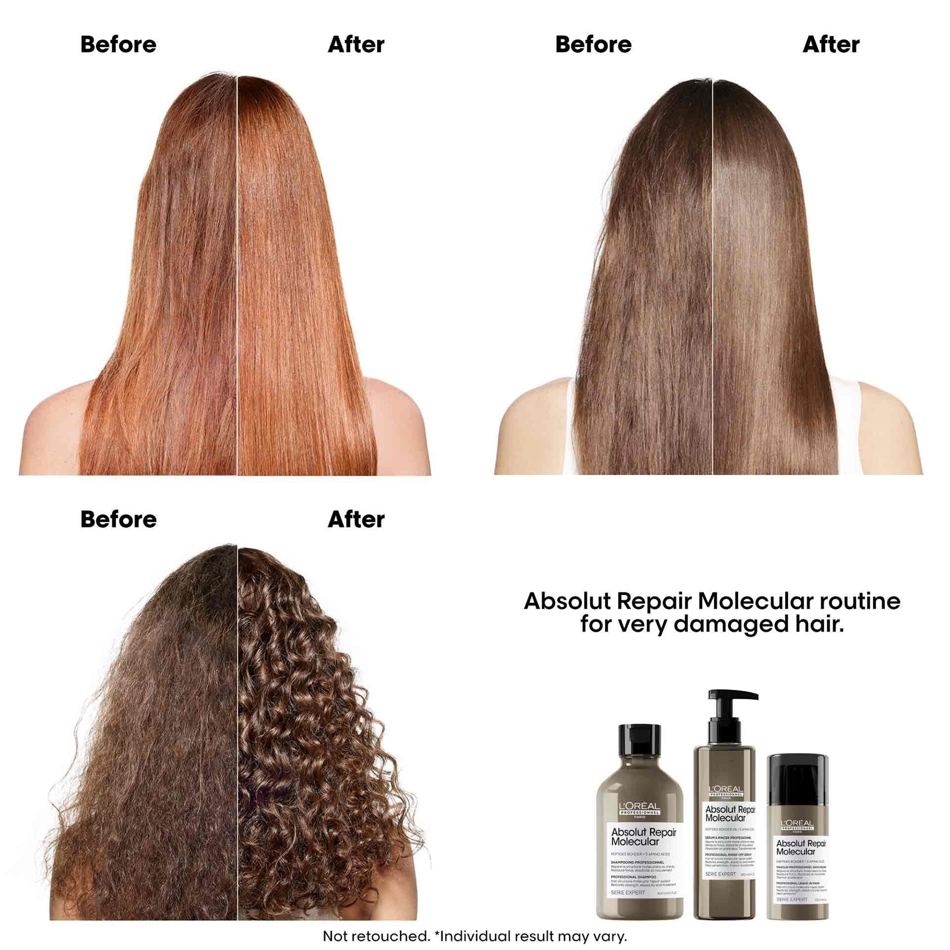 L'Oreal Professionnel Absolut Repair Molecular Sulfate-Free Deep Repair Shampoo-VeryDamagedHair(300ml) - Image 3